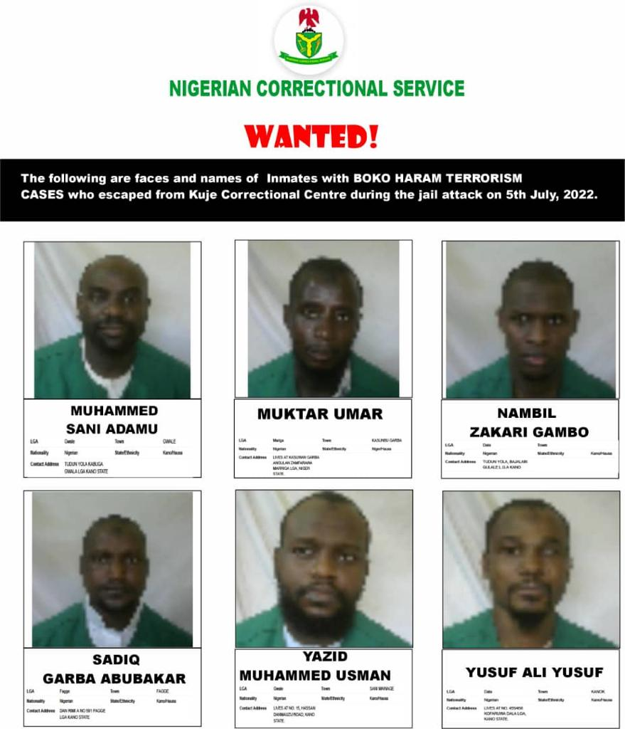 Wanted: Identities Of Terrorist Escapees From Kuje Prison Surface 3