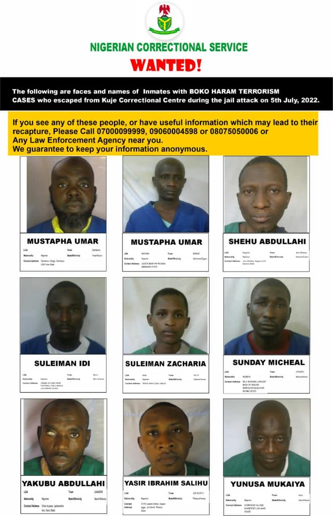 Wanted: Identities Of Terrorist Escapees From Kuje Prison Surface 4