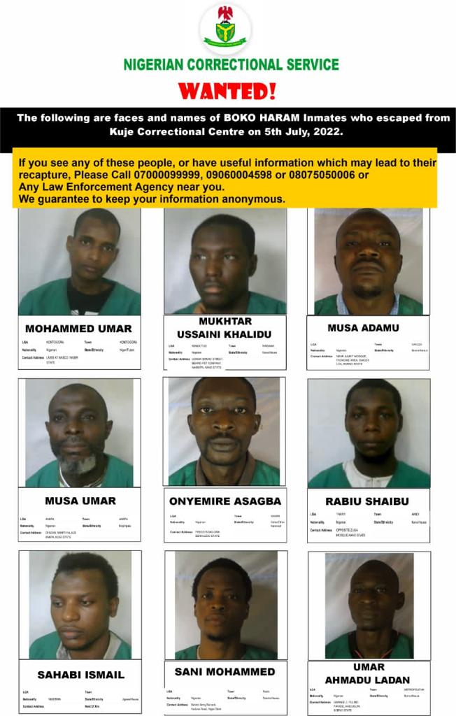 Wanted: Identities Of Terrorist Escapees From Kuje Prison Surface 8