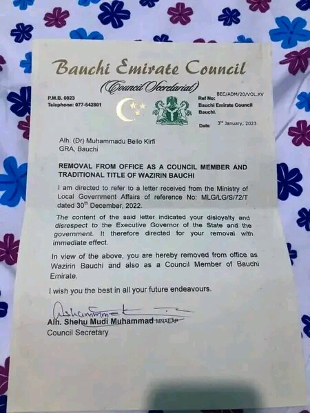 How Bauchi Ministry Influenced Removal of Traditional Title Holder for 'Disrespecting' Gov Bala 1